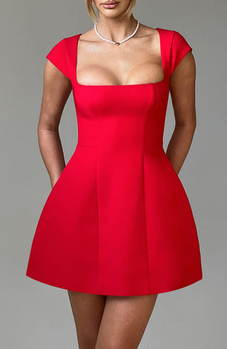 Lena Mini Dress - Red - glavon