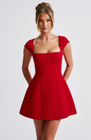 Lena Mini Dress - Red - glavon