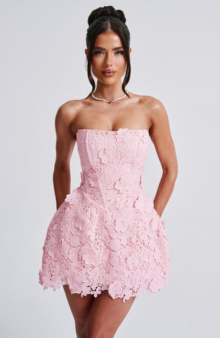 Leona Mini Dress - Blush - glavon