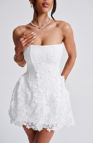 Leona Mini Dress - Ivory - glavon