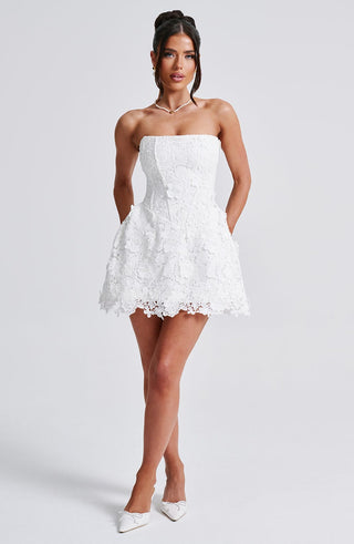 Leona Mini Dress - Ivory - glavon