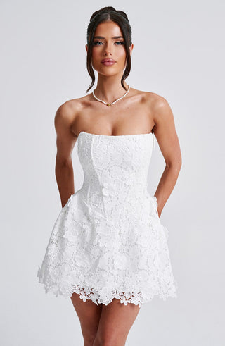 Leona Mini Dress - Ivory - glavon