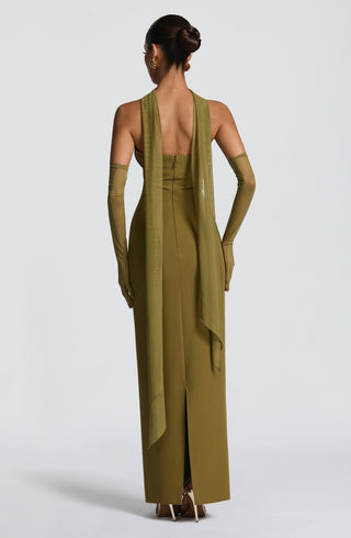 Lindsey Maxi Dress - Deep Olive - glavon