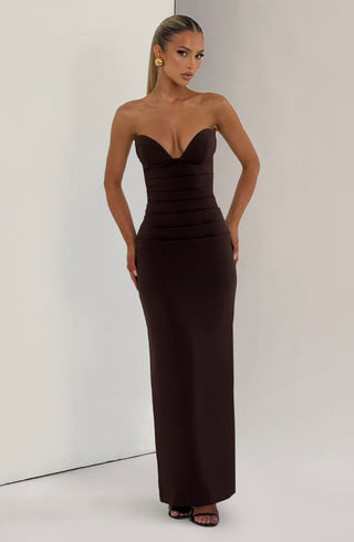 Lindsey Maxi Dress - Plum Brown - glavon