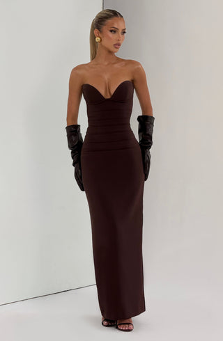 Lindsey Maxi Dress - Plum Brown - glavon