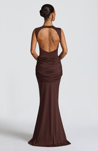 Lorenza Maxi Dress - Plum Brown - glavon