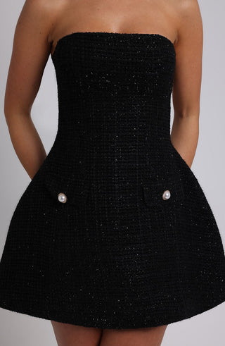 Lottie Mini Dress - Black - glavon