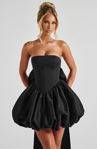 Lotus Mini Dress - Black - glavon