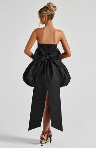 Lotus Mini Dress - Black - glavon