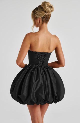 Lotus Mini Dress - Black - glavon