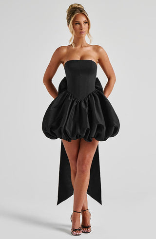 Lotus Mini Dress - Black - glavon