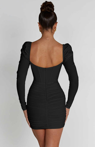 Louise Mini Dress - Black - glavon