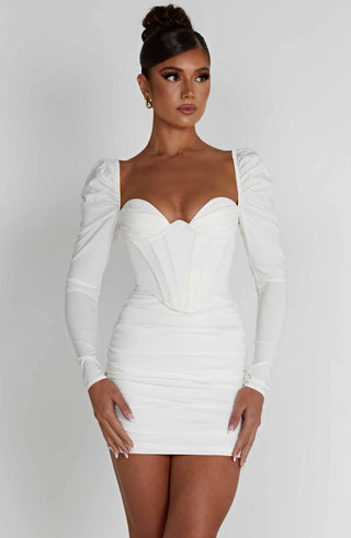 Louise Mini Dress - White - glavon