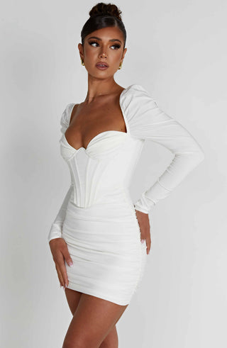 Louise Mini Dress - White - glavon