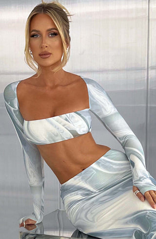 Lucianna Top - Grey Haze Print - glavon