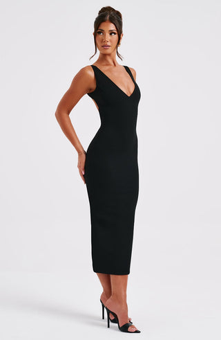 Lucinda Midi Dress - Black - glavon