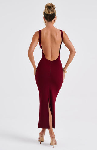 Lucinda Midi Dress - Burgundy - glavon