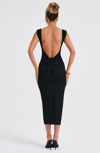 Malina Midi Dress - Black - glavon