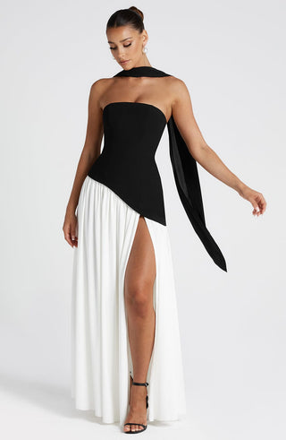 Maliyah Maxi Dress - Black/White - glavon