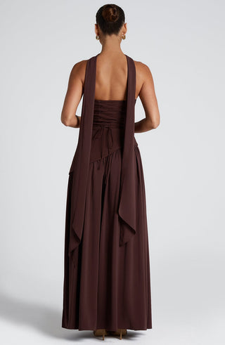 Maliyah Maxi Dress - Plum Brown - glavon