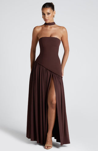 Maliyah Maxi Dress - Plum Brown - glavon