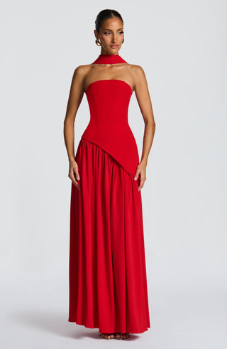 Maliyah Maxi Dress - Red - glavon