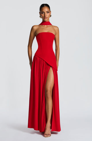 Maliyah Maxi Dress - Red - glavon