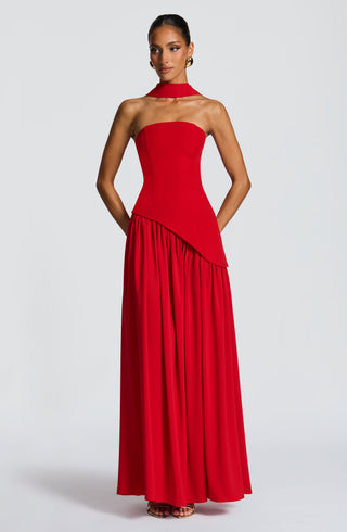 Maliyah Maxi Dress - Red - glavon
