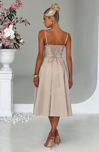 Mariella Midi Dress - Beige - glavon