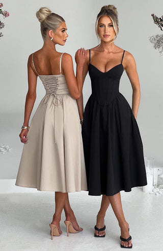 Mariella Midi Dress - Black - glavon