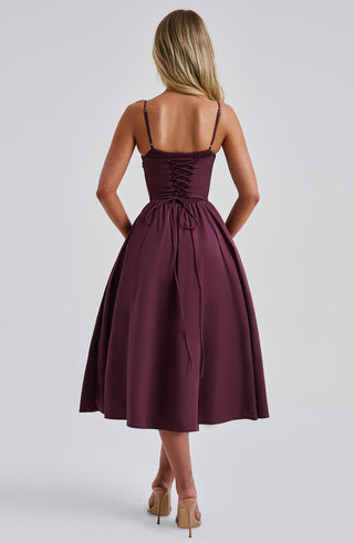 Mariella Midi Dress - Cherry Lacquer - glavon