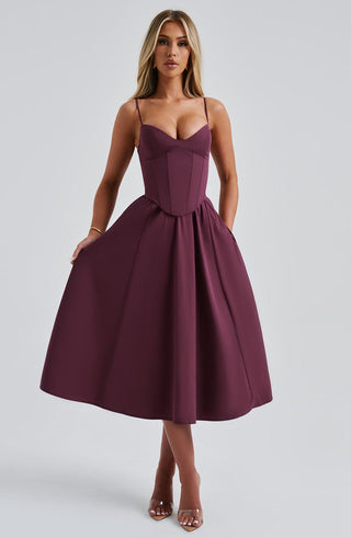 Mariella Midi Dress - Cherry Lacquer - glavon