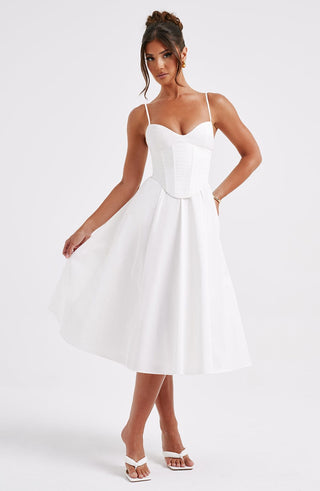 Mariella Midi Dress - Ivory - glavon