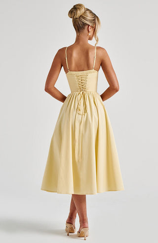 Mariella Midi Dress - Lemon - glavon