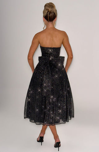 Marissa Midi Dress - Black Sparkle - glavon