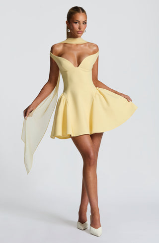 Marla Mini Dress - Lemon - glavon