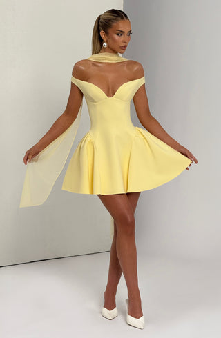 Marla Mini Dress - Lemon - glavon