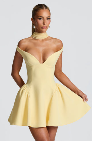 Marla Mini Dress - Lemon - glavon