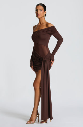 Mavra Mini Dress - Plum Brown - glavon