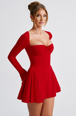 Megan Mini Dress - Red - glavon