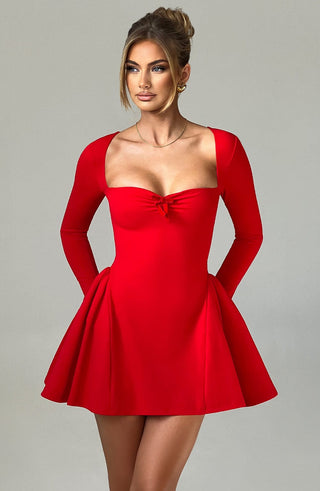 Megan Mini Dress - Red - glavon