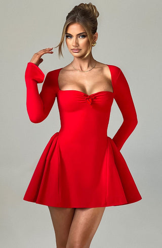 Megan Mini Dress - Red - glavon