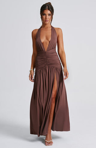Melania Maxi Dress - Chocolate - glavon