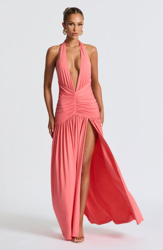 Melania Maxi Dress - Coral Pink - glavon
