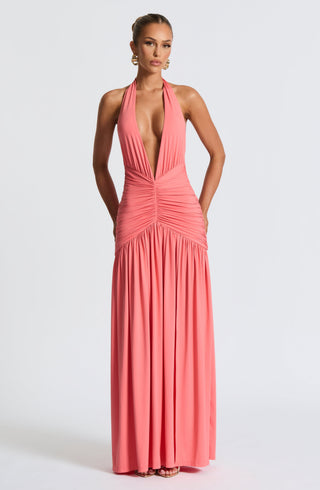 Melania Maxi Dress - Coral Pink - glavon