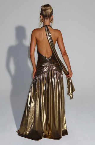 Melania Maxi Dress - Gold - glavon