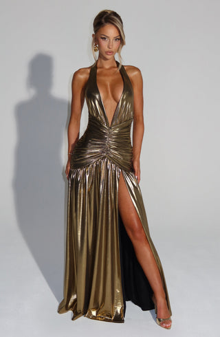 Melania Maxi Dress - Gold - glavon