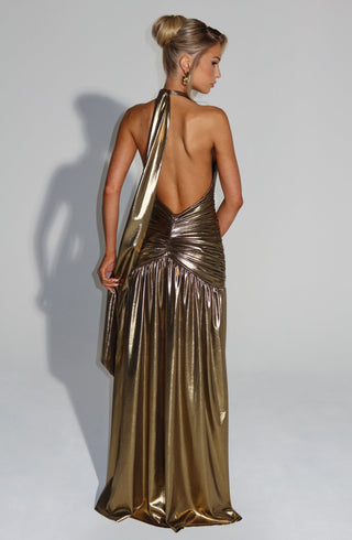 Melania Maxi Dress - Gold - glavon