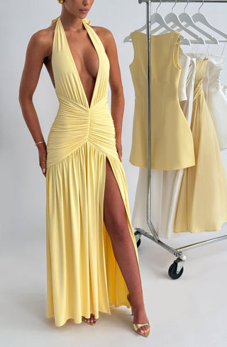 Melania Maxi Dress - Lemon - glavon