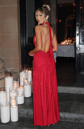 Melania Maxi Dress - Red Sparkle - glavon
